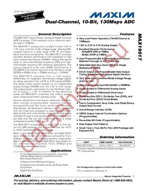 MAX19517ETM+ datasheet  